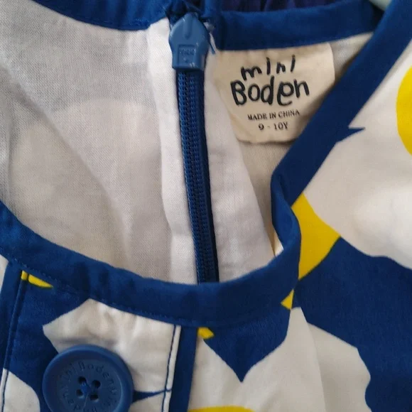 MINI BODENđź’ĄNwotđź’ĄBlue Floral Dress w/ White & Yellow Flowers - Picture 4 of 5